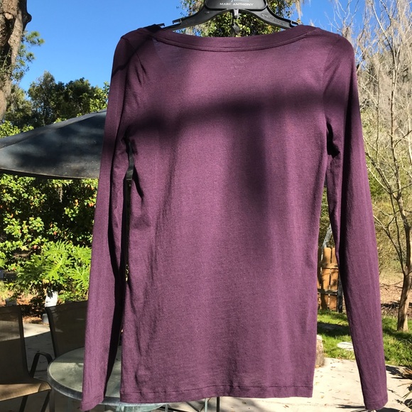 LOFT Scoop Long Tee Pima‎ Cotton/Modal Aubergine Purple - Picture 6 of 9